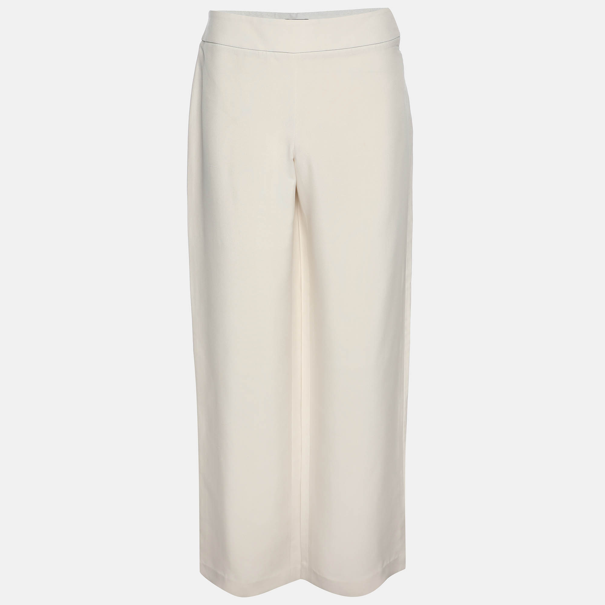 

Giorgio Armani Beige Silk Shantung Classic Palazzo Pants M