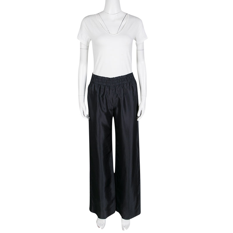 

Giorgio Armani Black Silk Elasticized Waist Loose Pants