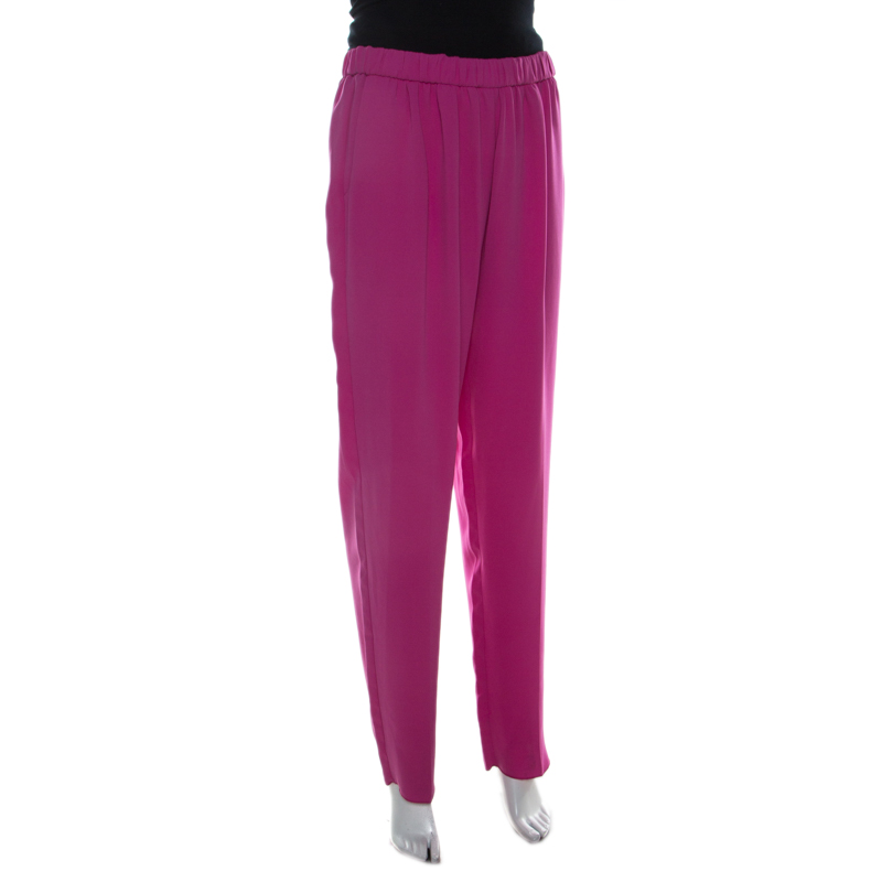 

Giorgio Armani Fuchsia Pink Crepe Elasticized Waist Pants