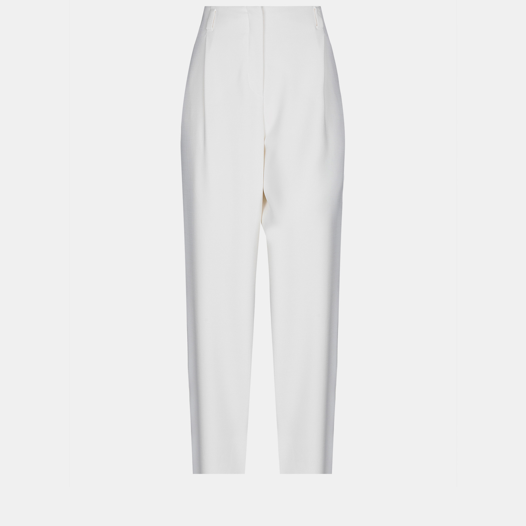 

Giorgio Armani Ivory Wool Blend Tapered Pants  (IT 38, White