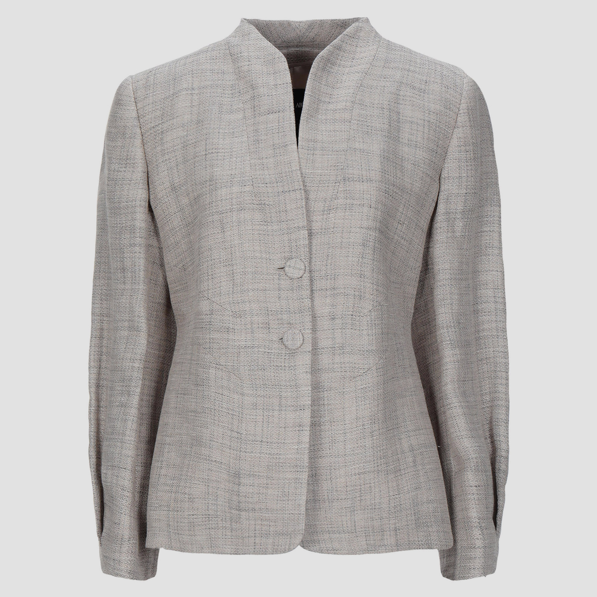 Pre-owned Giorgio Armani Linen Blazer It 46 In Grey