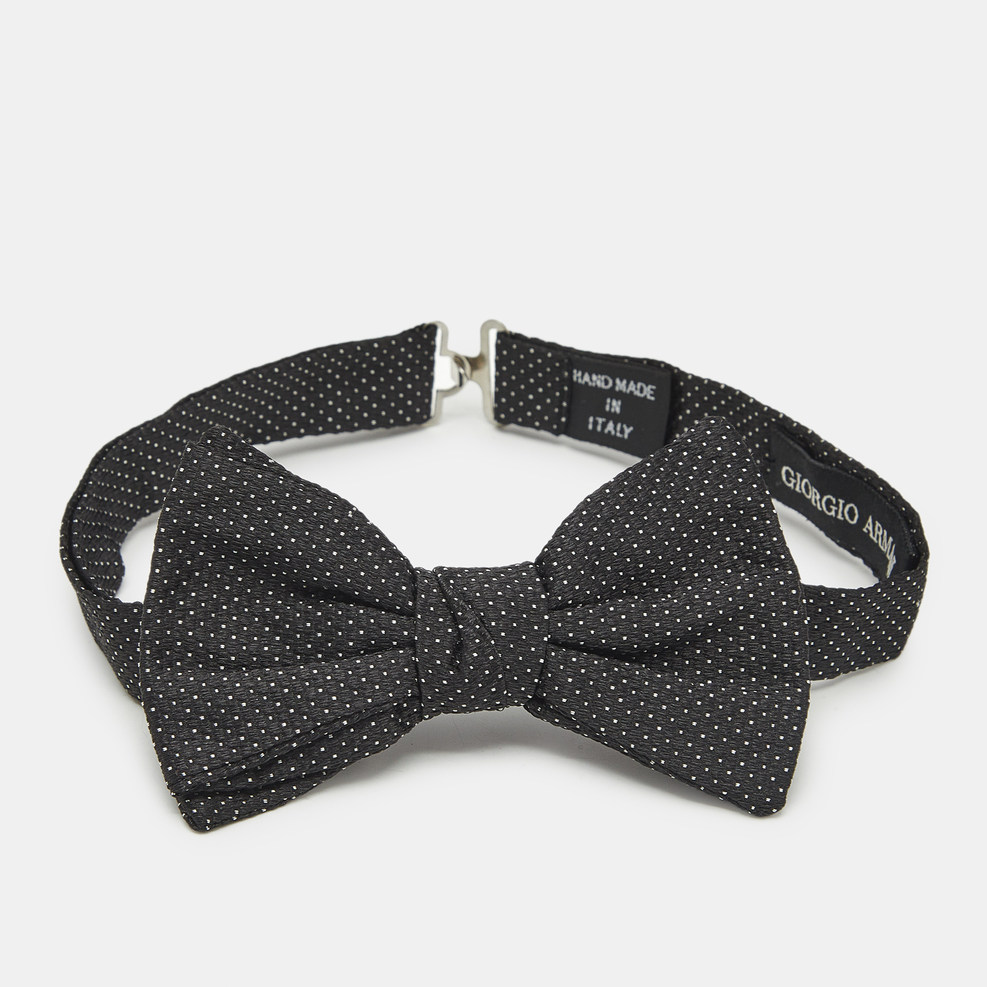 

Giorgio Armani Black Silk Dotted Bow Tie