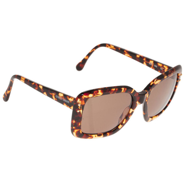 مملوكة مسبقًا Giorgio Armani Brown Printed Square Sunglasses