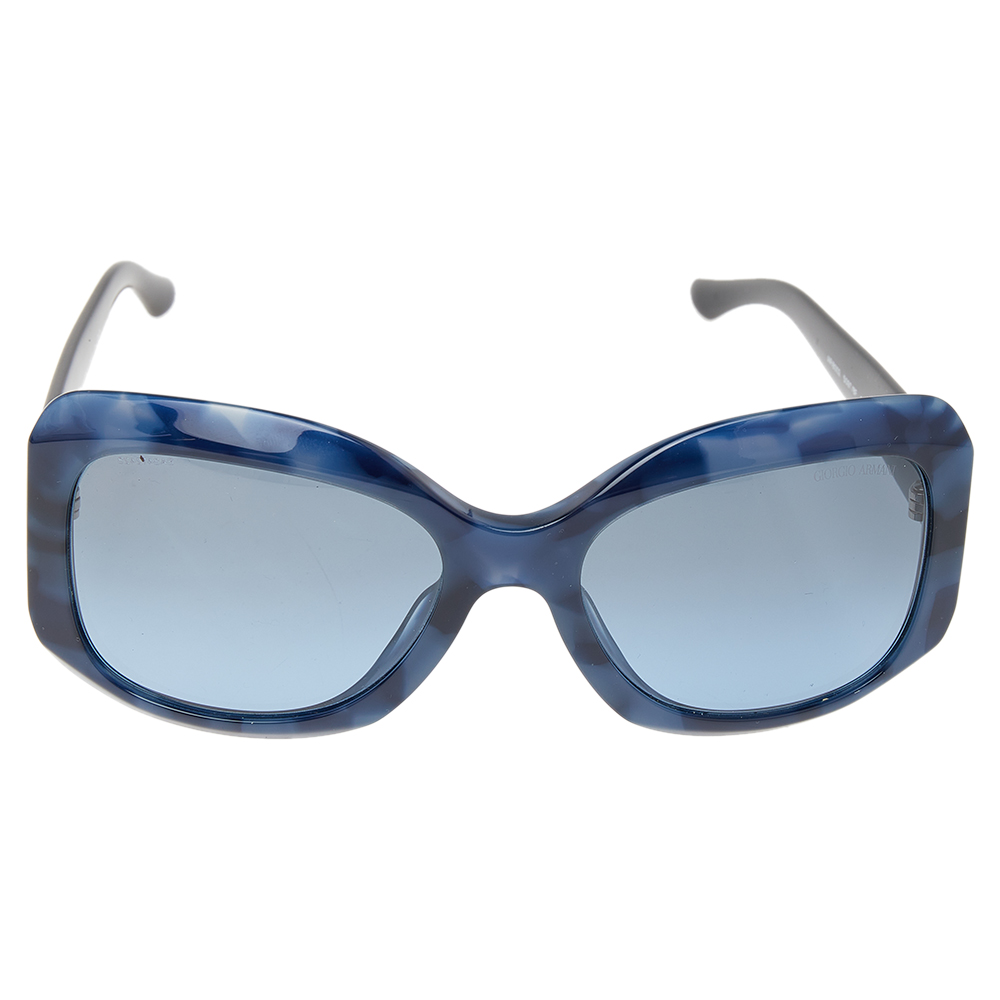 

Giorgio Armani Blue Havanna/Blue AR8002 Rectangle Sunglasses, Navy blue