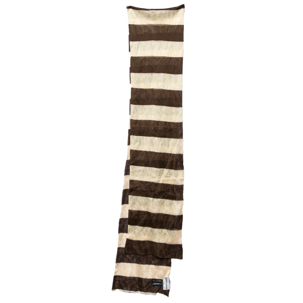 

Giorgio Armani Brown & Beige Striped Knit Stole