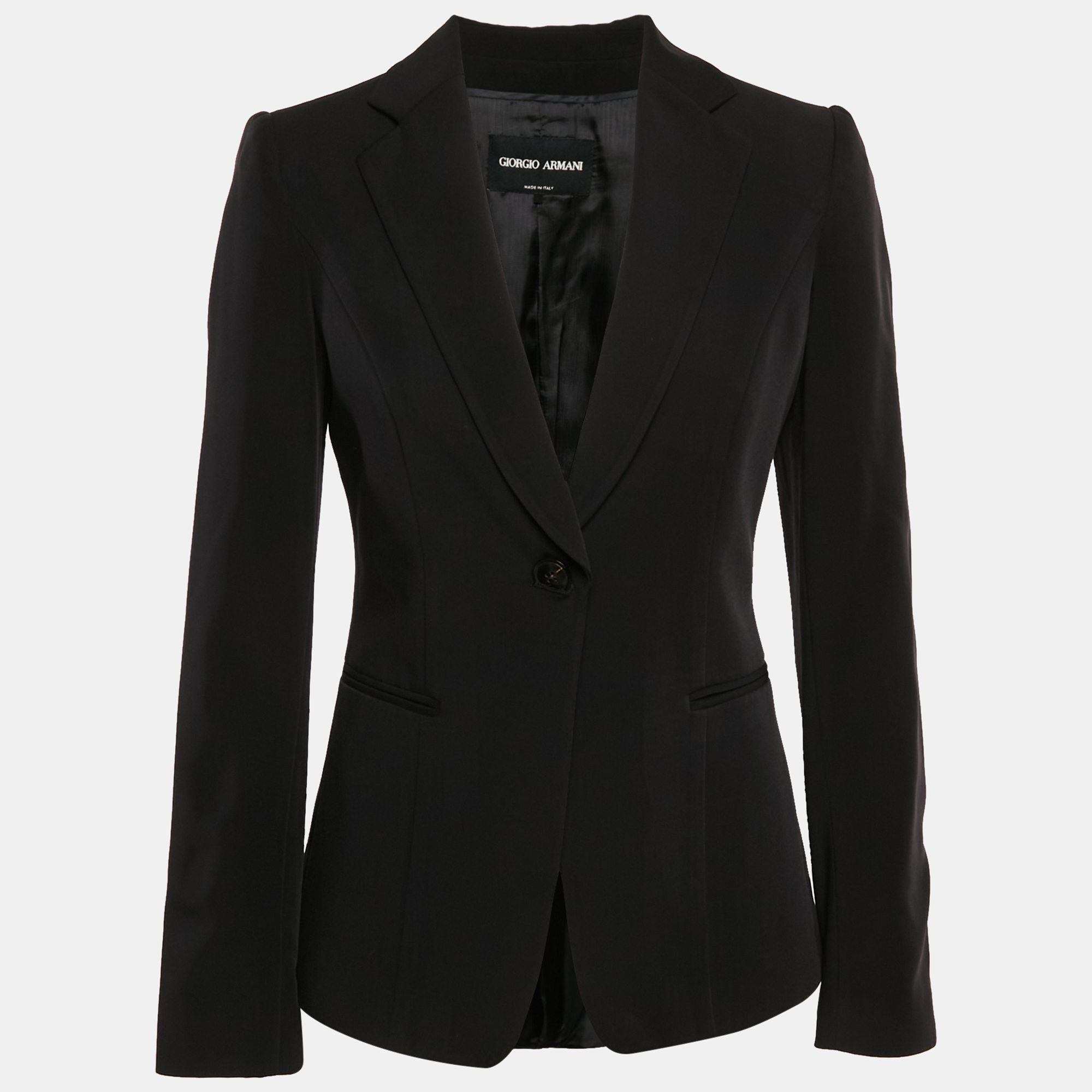 

Giorgio Armani Black Gabardine Single Breasted Blazer S