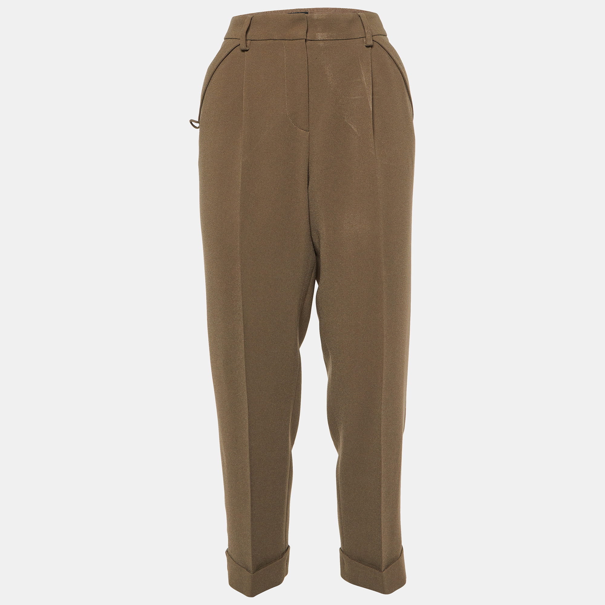 

Giorgio Armani Brown Crepe Pleated Trousers M