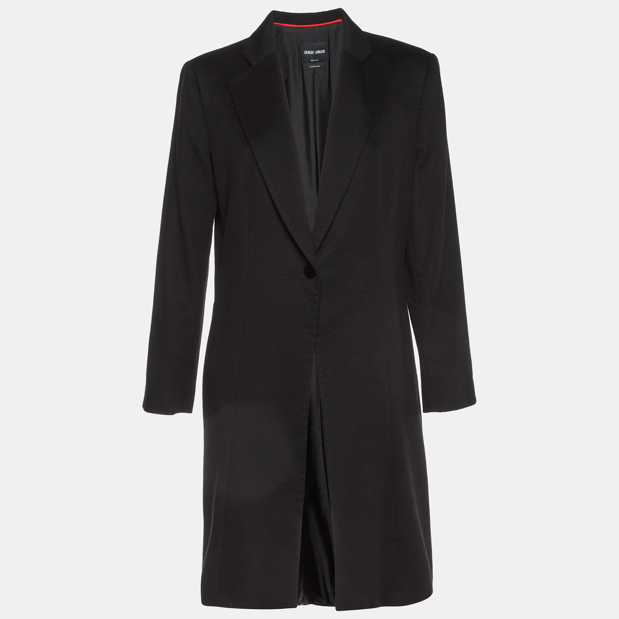 

Giorgio Armani Black Cashmere Single Breasted Coat L