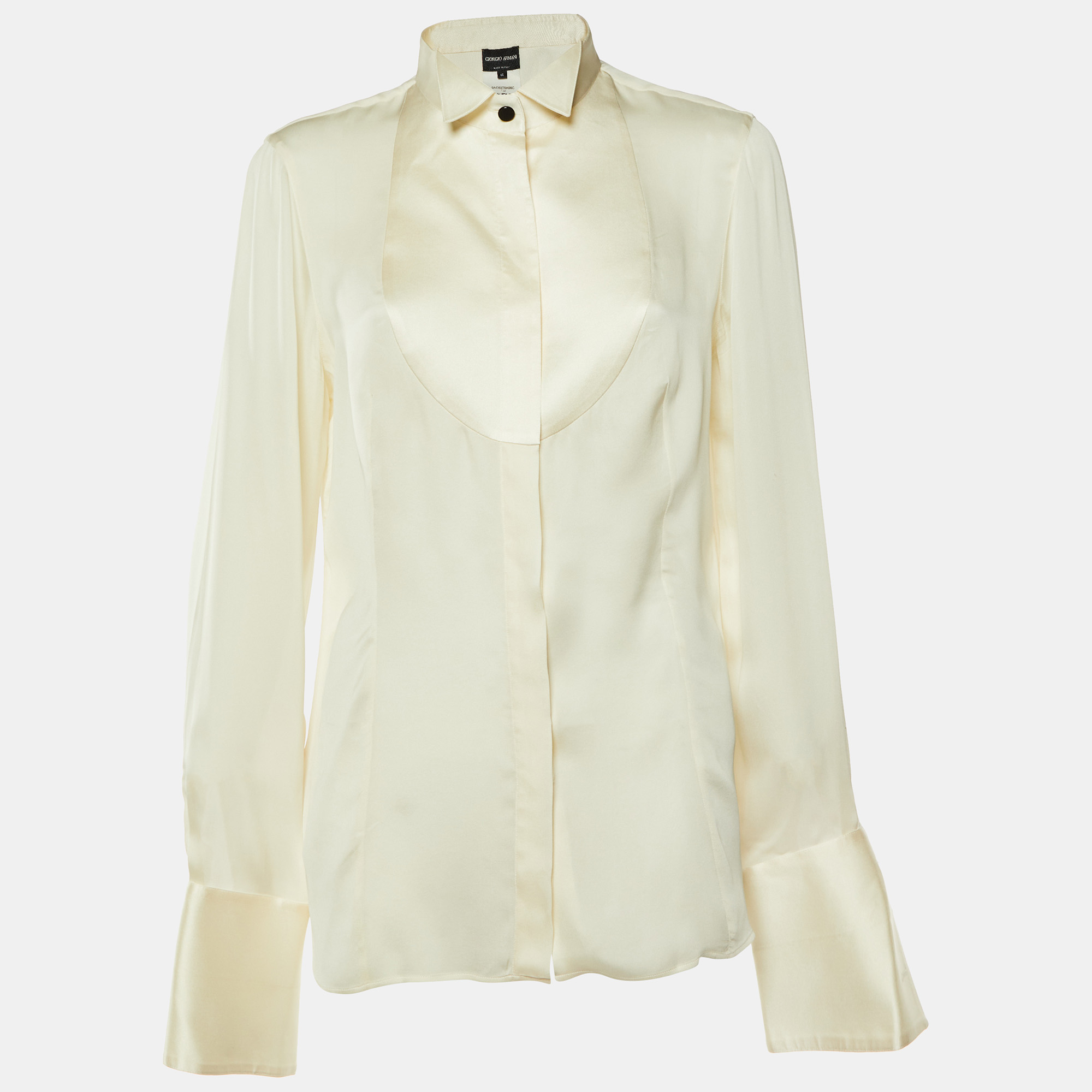 

Giorgio Armani Cream Silk Double Cuff Blouse L