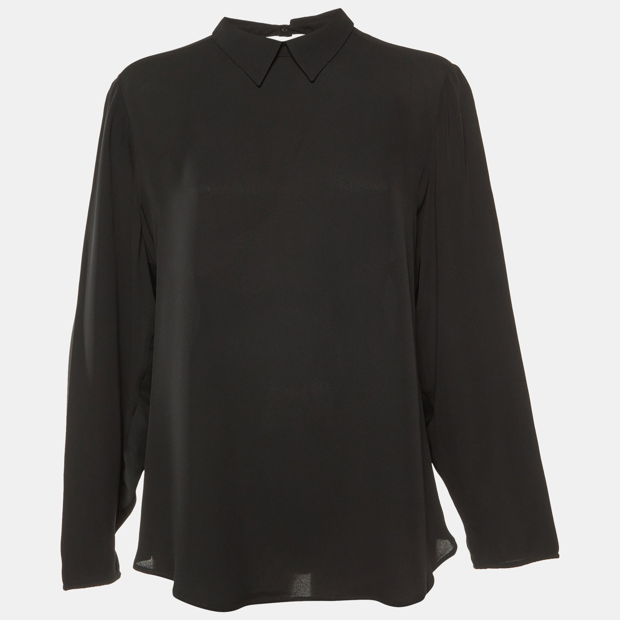 

Giorgio Armani Black Silk Long Sleeve Blouse L