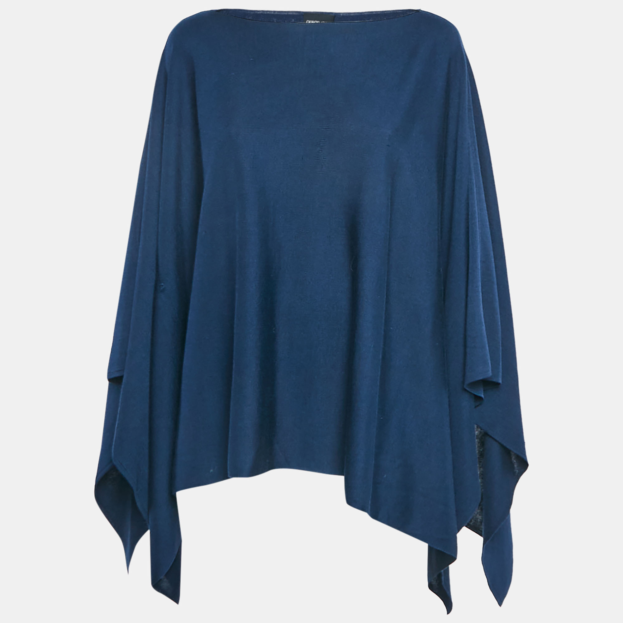 

Giorgio Armani Navy Blue Stretch Knit Poncho S