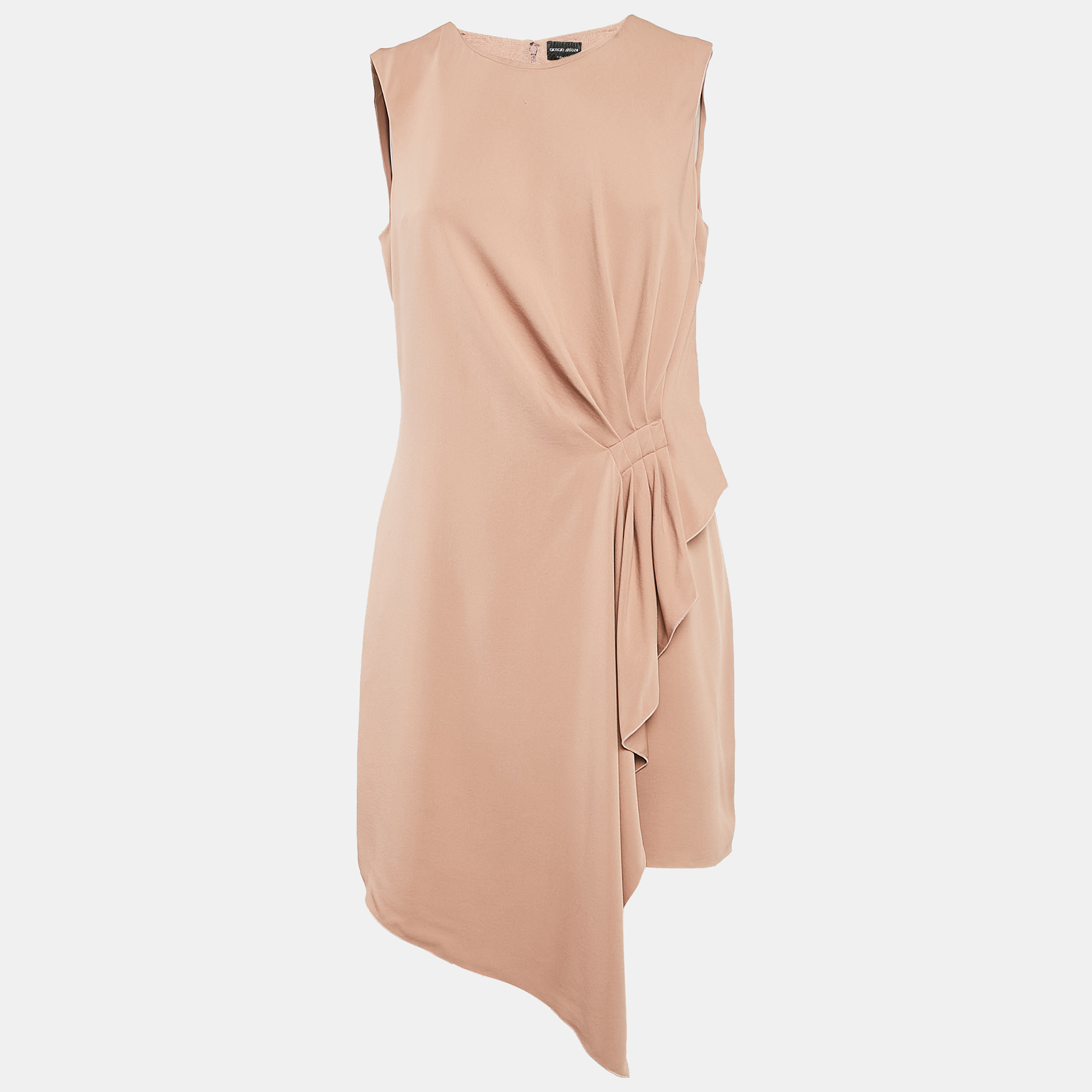 

Giorgio Armani Copper Pink Silk Sleeveless Short Dress M