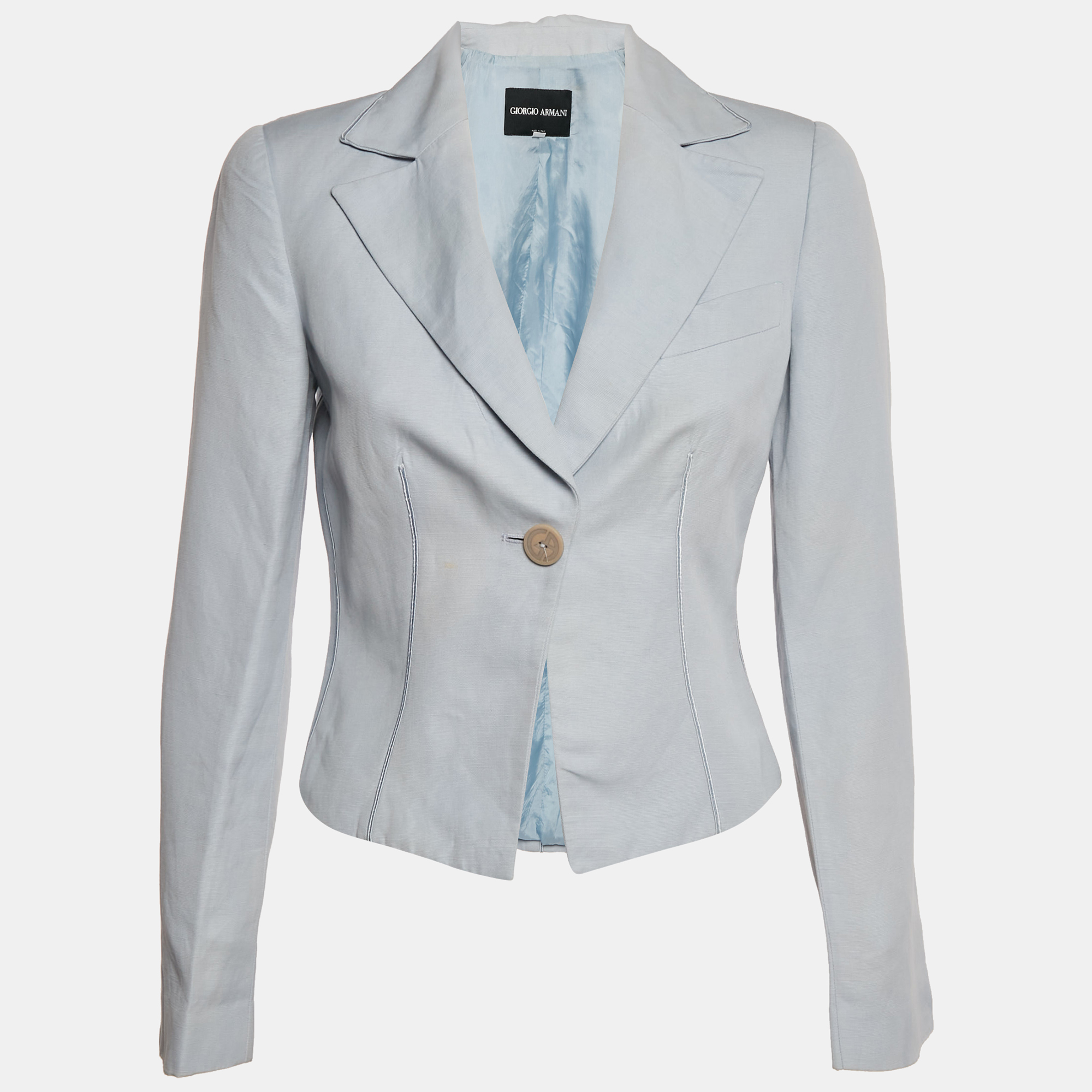 

Giorgio Armani Light Blue Linen and Cotton Blazer S