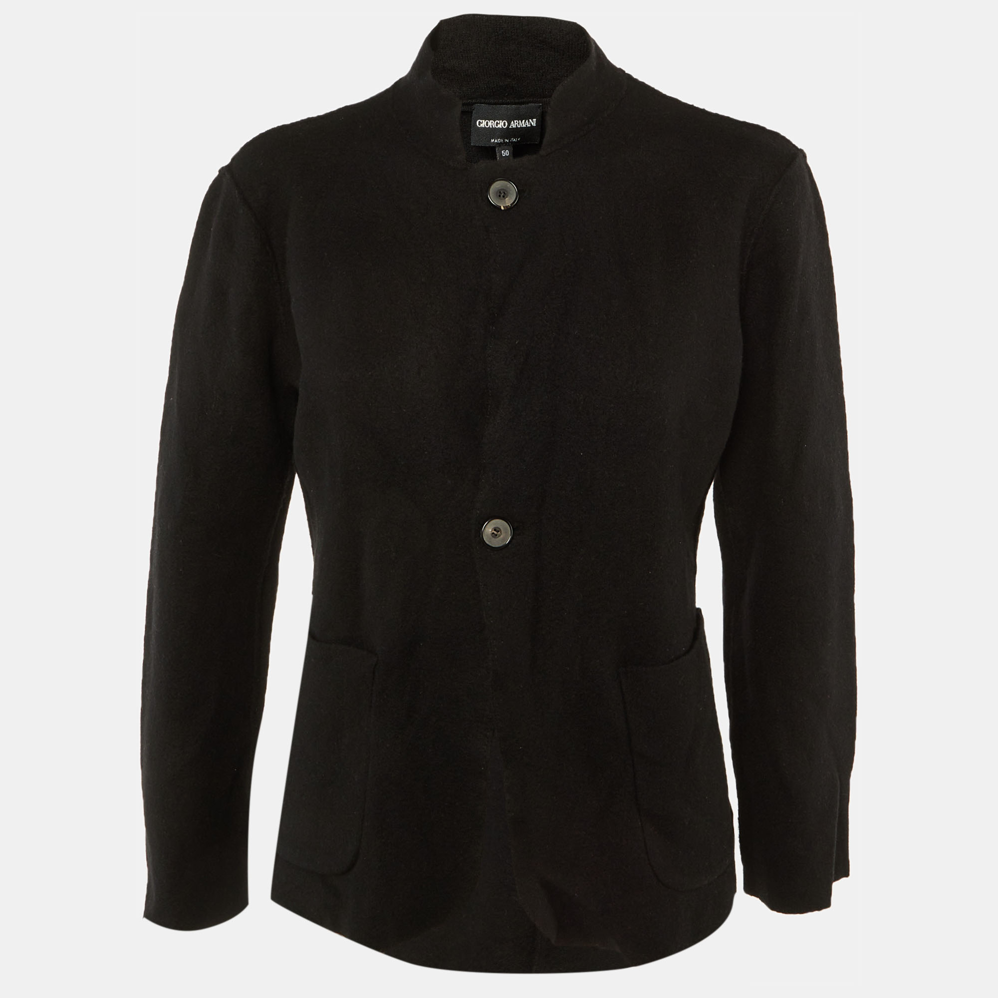 

Giorgio Armani Black Wool Pocket Front Jacket XL