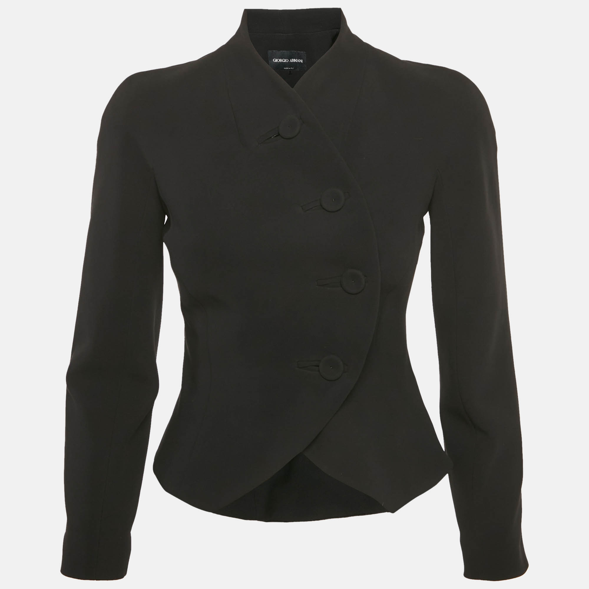 

Giorgio Armani Black Silk Cropped Jacket XS