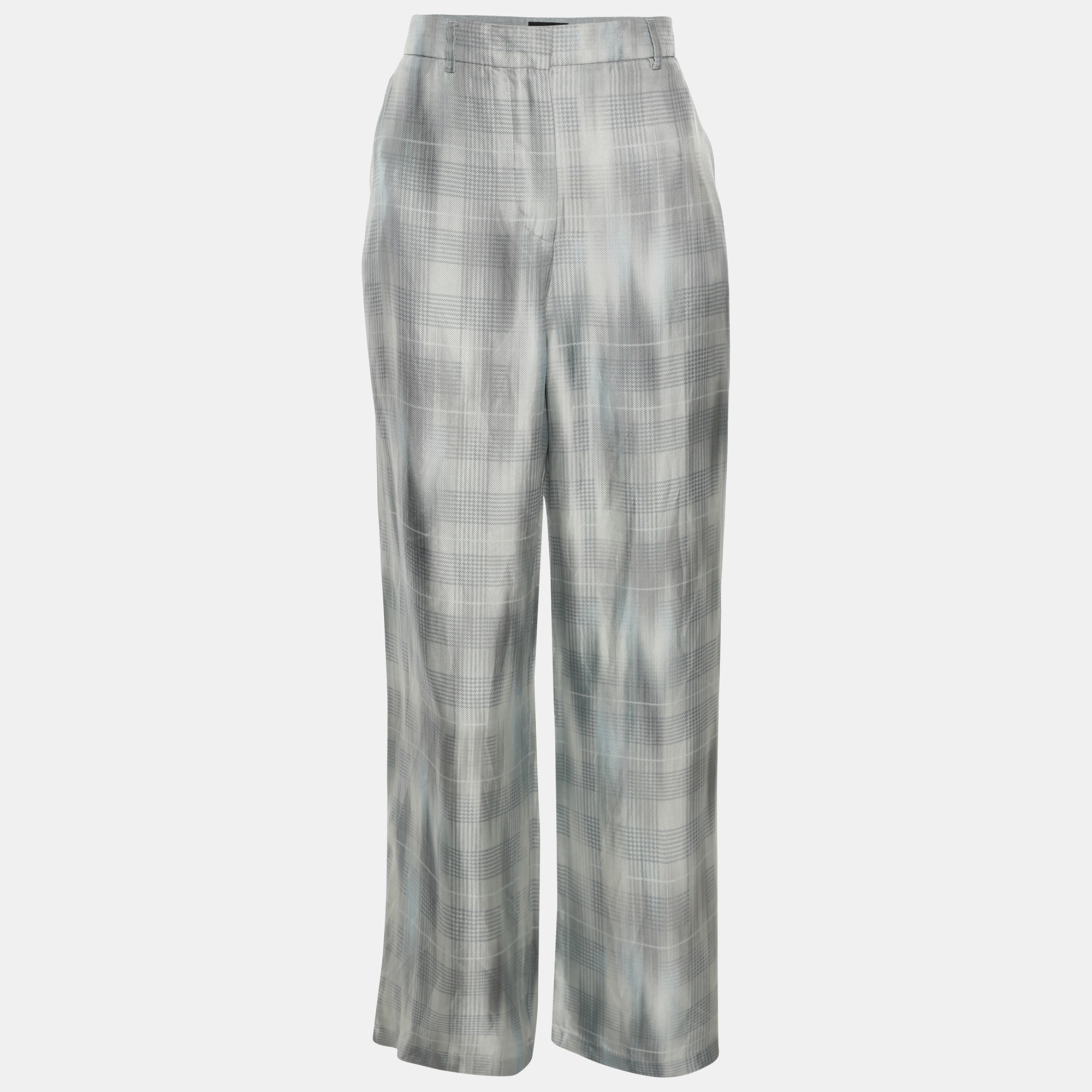 

Giorgio Armani Blue Silk Wide Leg Trouser M