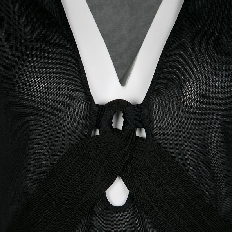 Pre-owned Giorgio Armani Black Knit Twist Front Top M