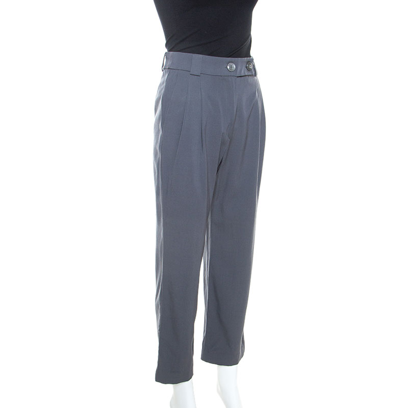 

Giorgio Armani Grey Wool High Waist Trousers