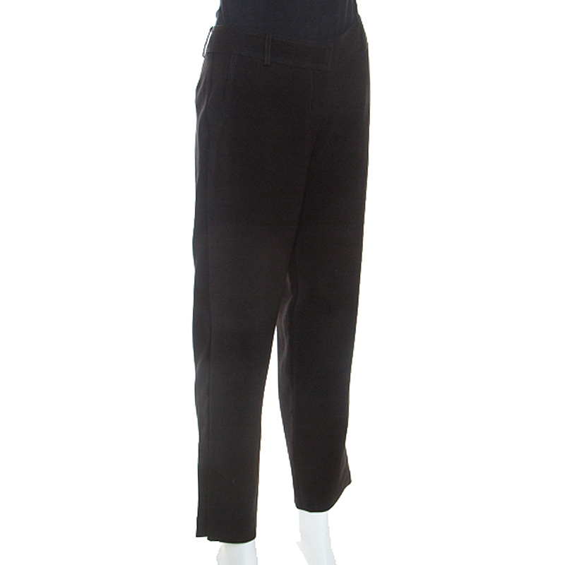 

Giorgio Armani Black Knit Top Stitch Detail Pants