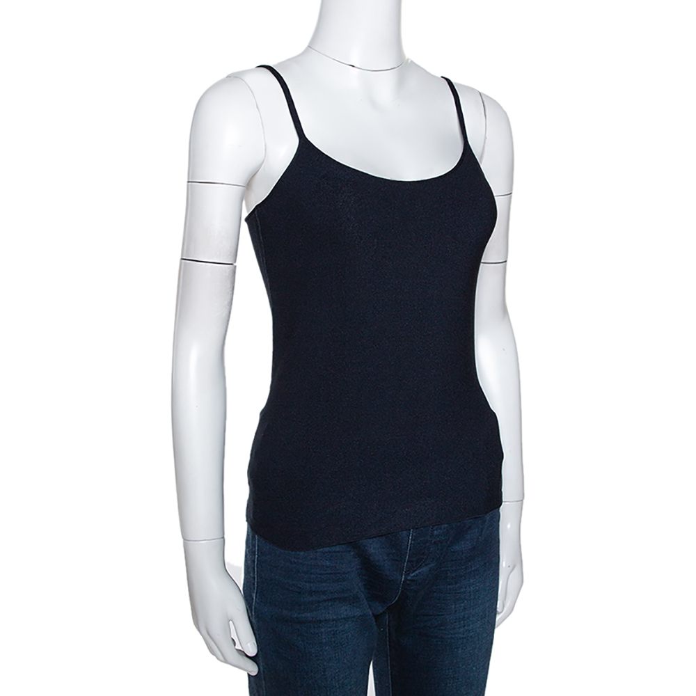 

Giorgio Armani Navy Blue Knit Fitted Camisole