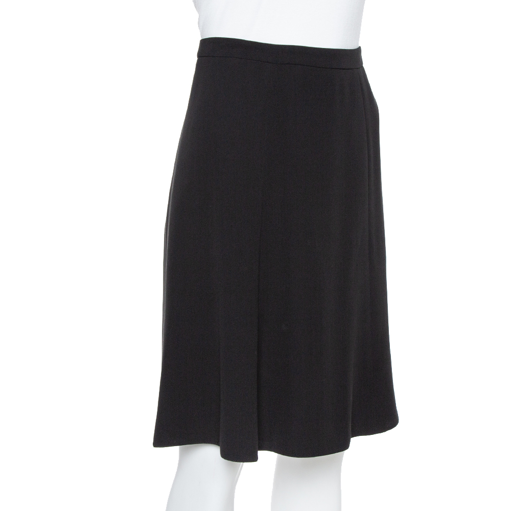 

Giorgio Armani Black Crepe A Line Short Skirt