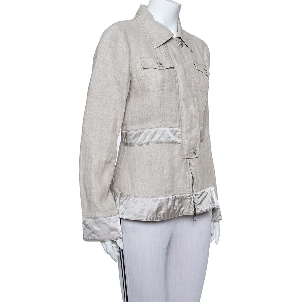 

Giorgio Armani Silver Linen Safari Jacket