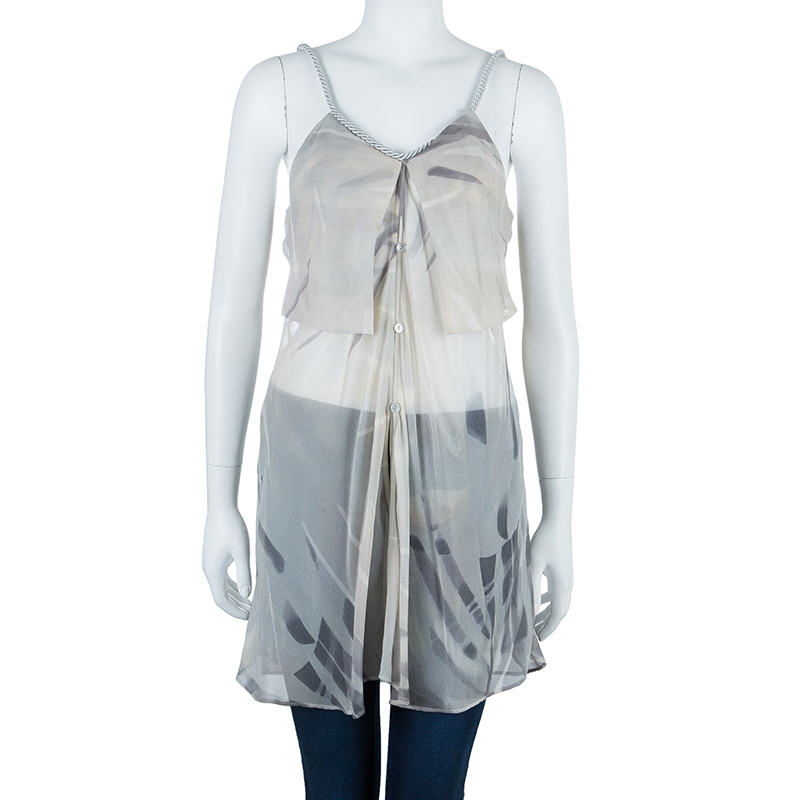 

Giorgio Armani Grey Silk Rope Detail Top