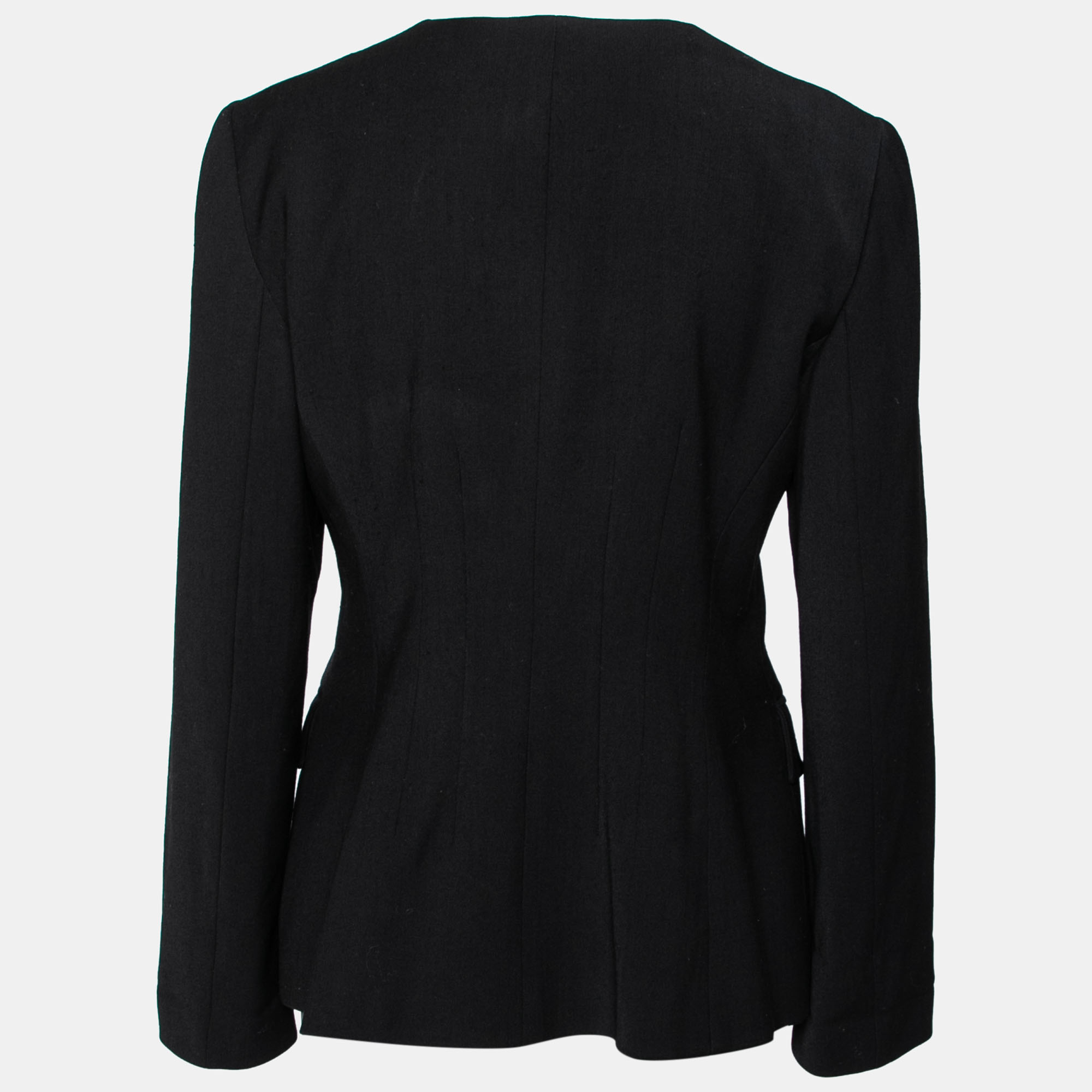 

Giorgio Armani Black Wool Button Front Long Sleeve Jacket