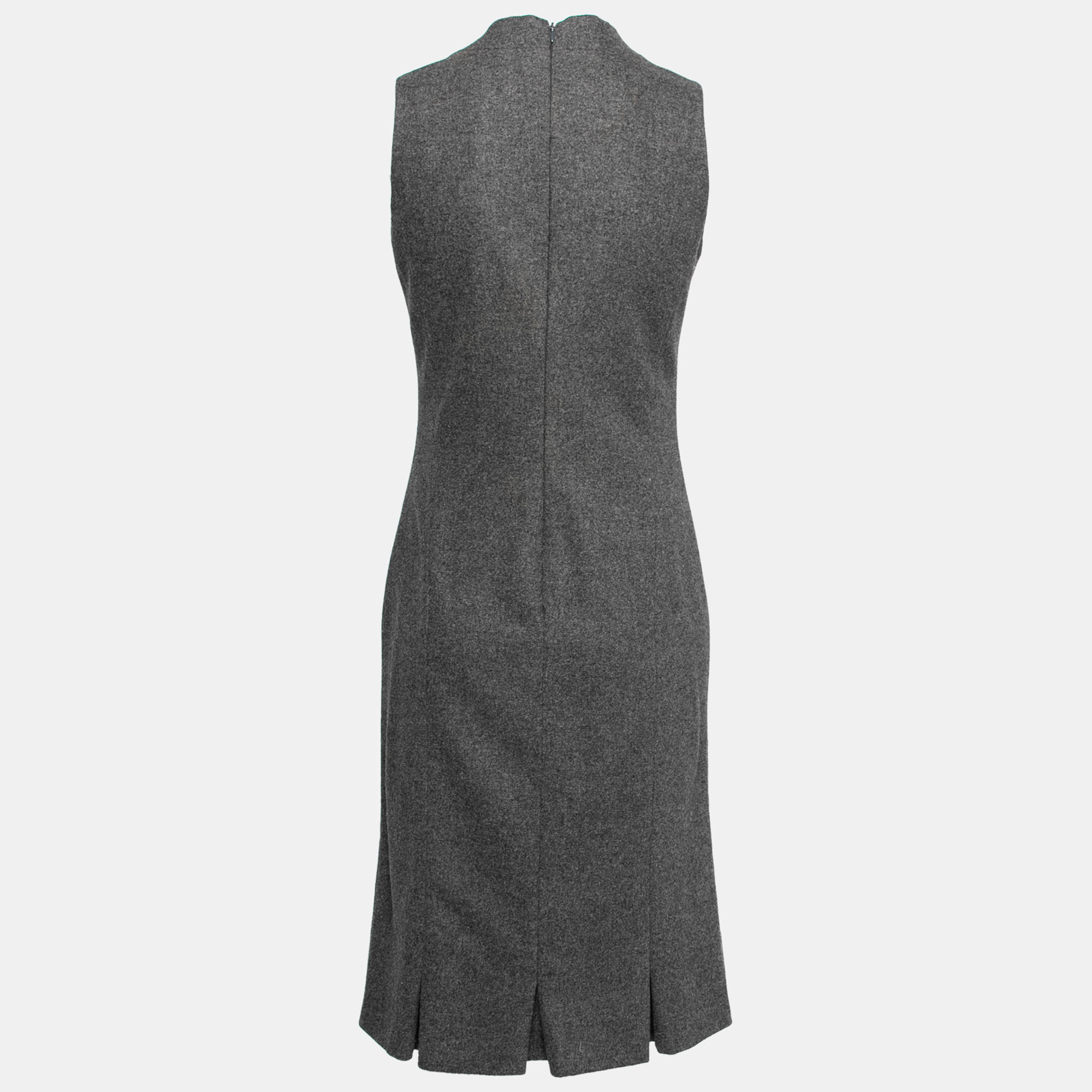 

Giorgio Armani Grey Wool Bow Detail Sleeveless Dress