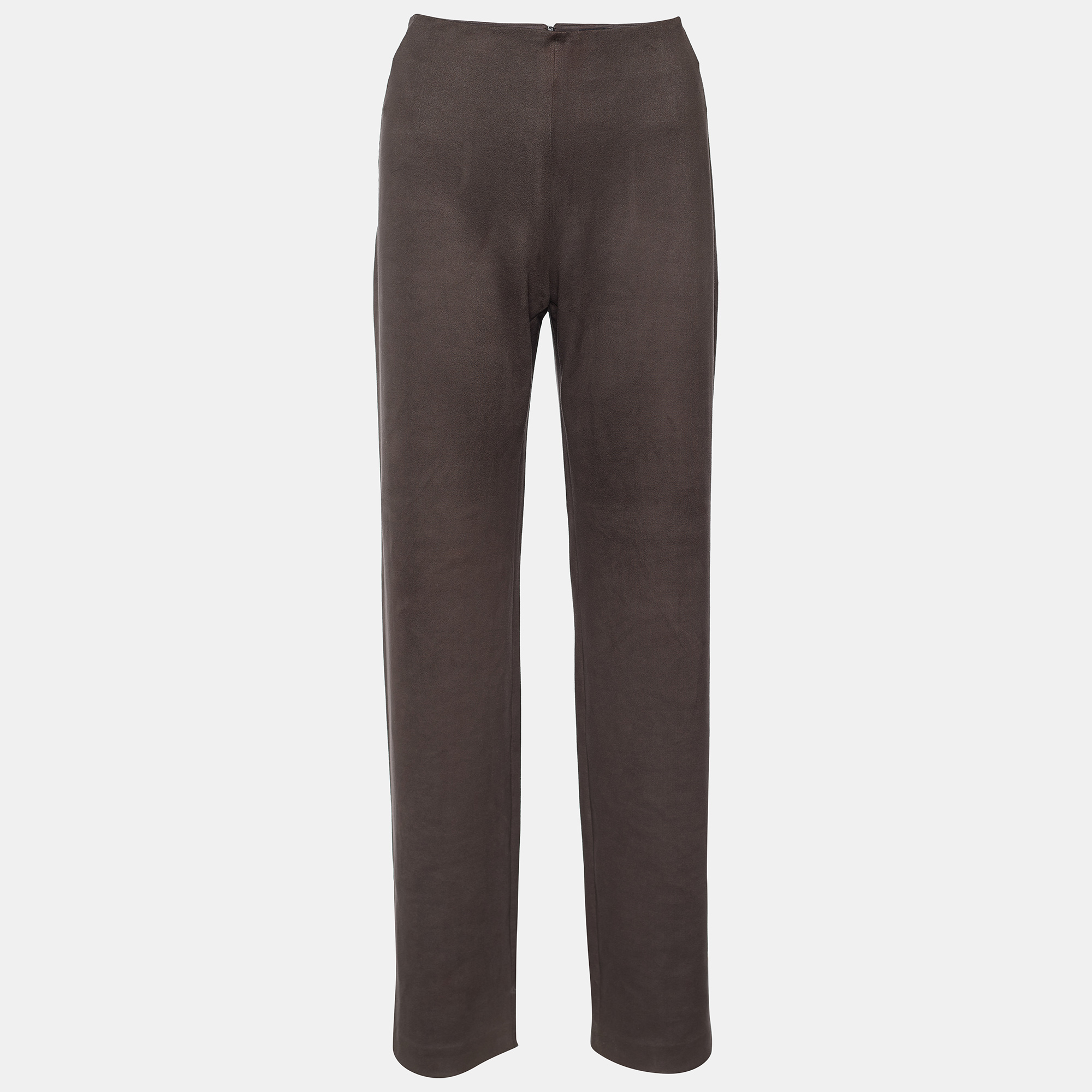 

Giorgio Armani Brown Coated Knit Straight Fit Trousers M