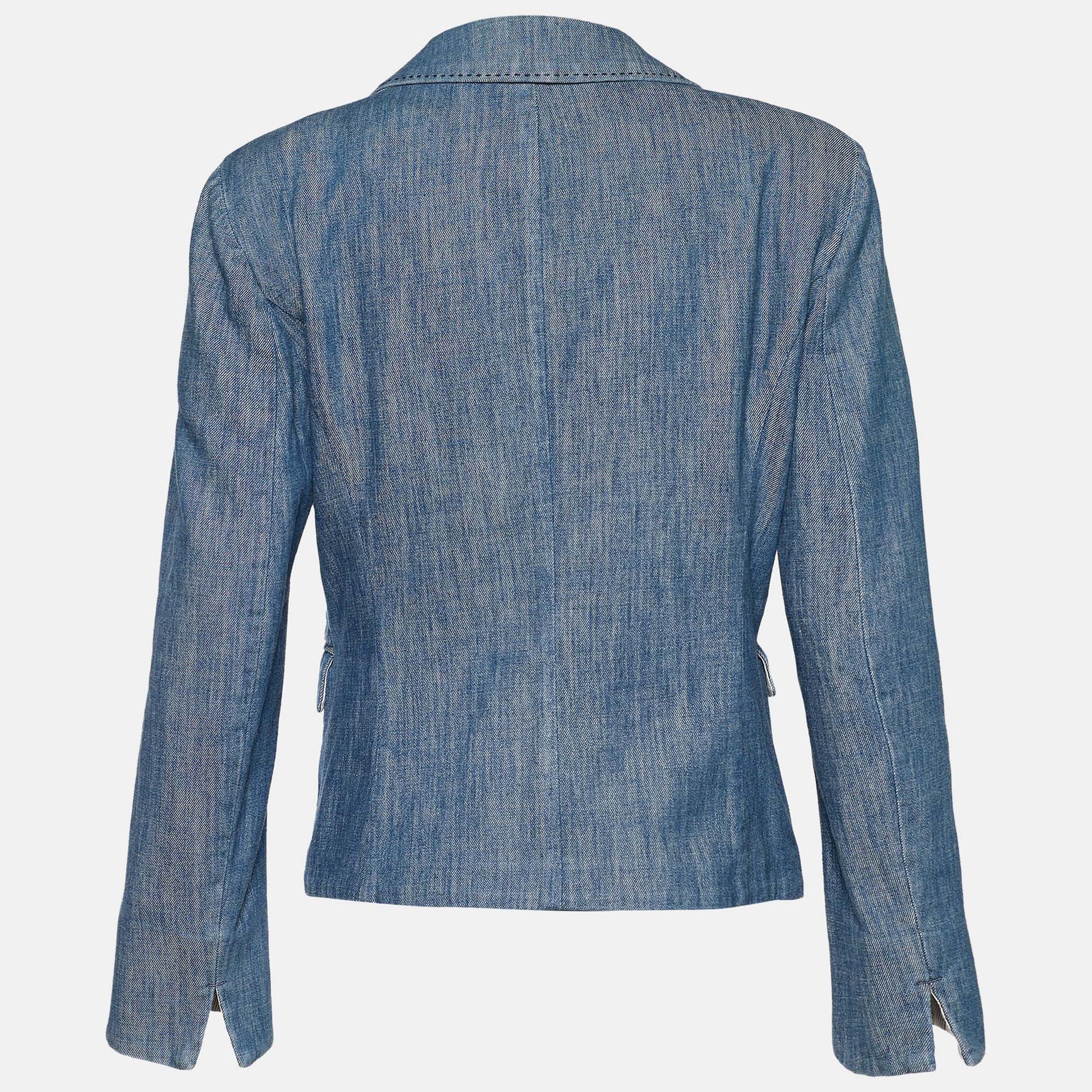

Giorgio Armani Blue Denim Button Front Jacket