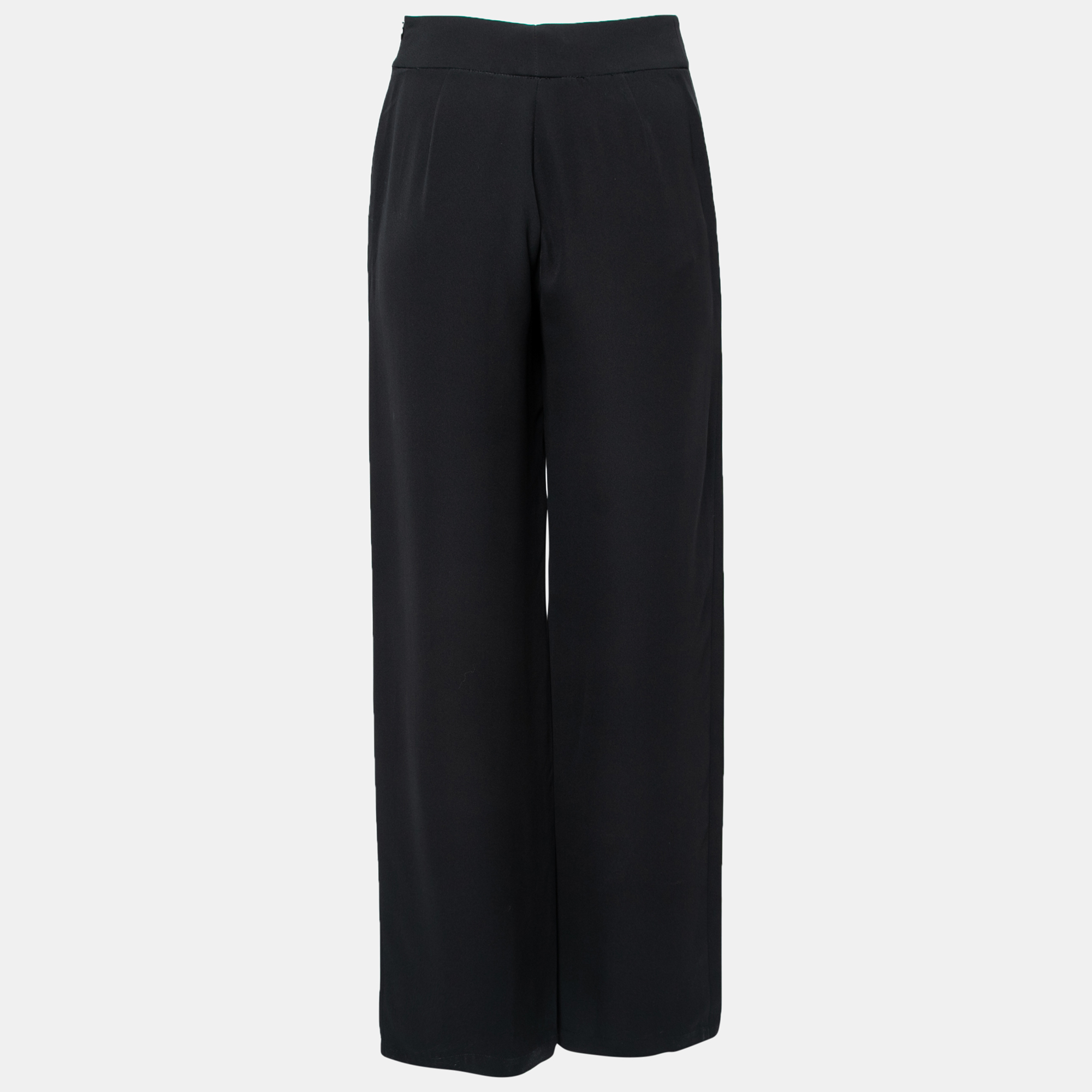 

Giorgio Armani Black Silk Wide-Leg Pants