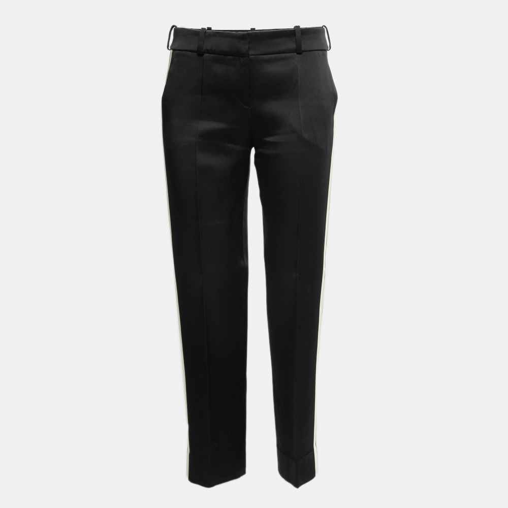

Giorgio Armani Black Satin Side Stripe Detail Trousers S