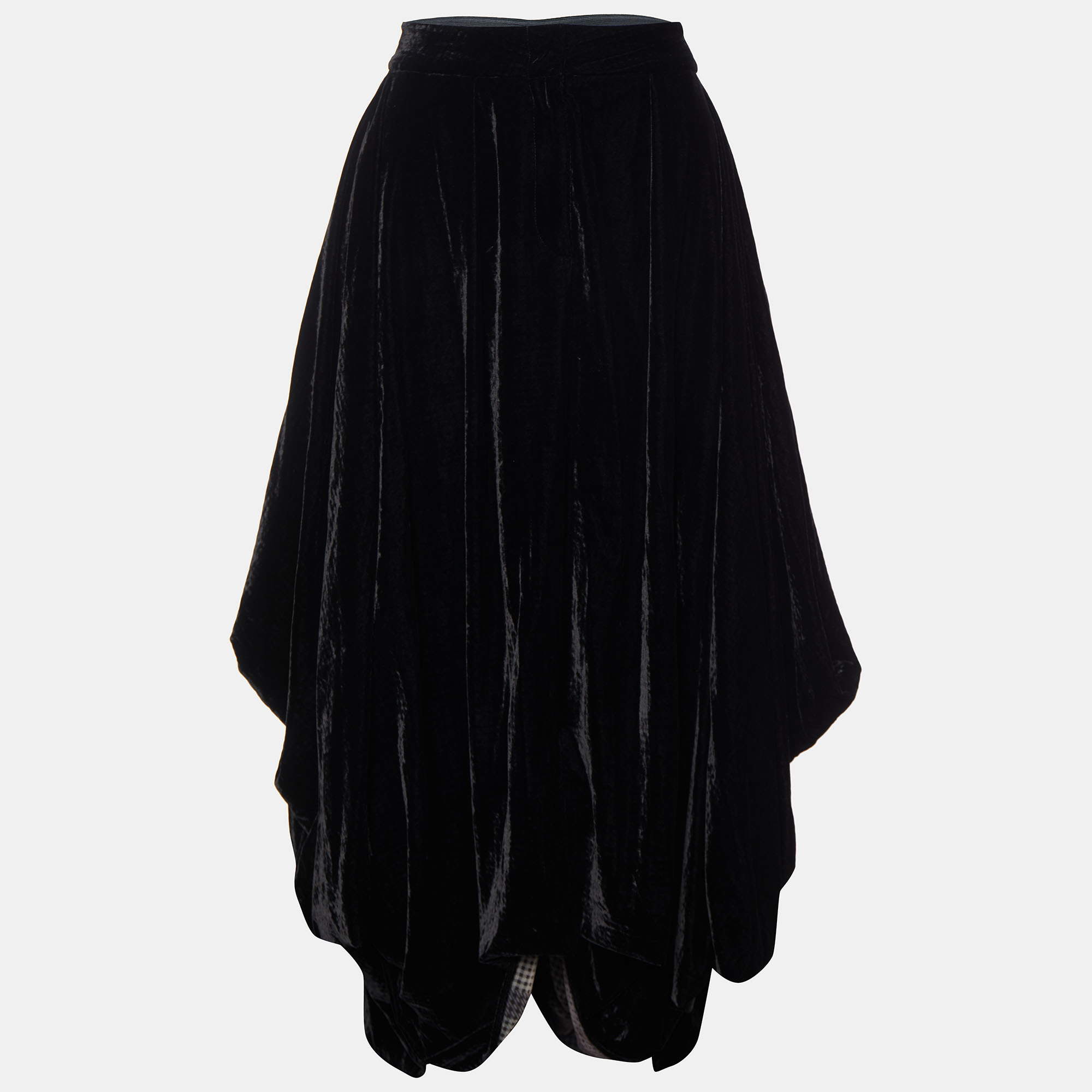 

Giorgio Armani Black Velvet Asymmetrical Hem Skirt