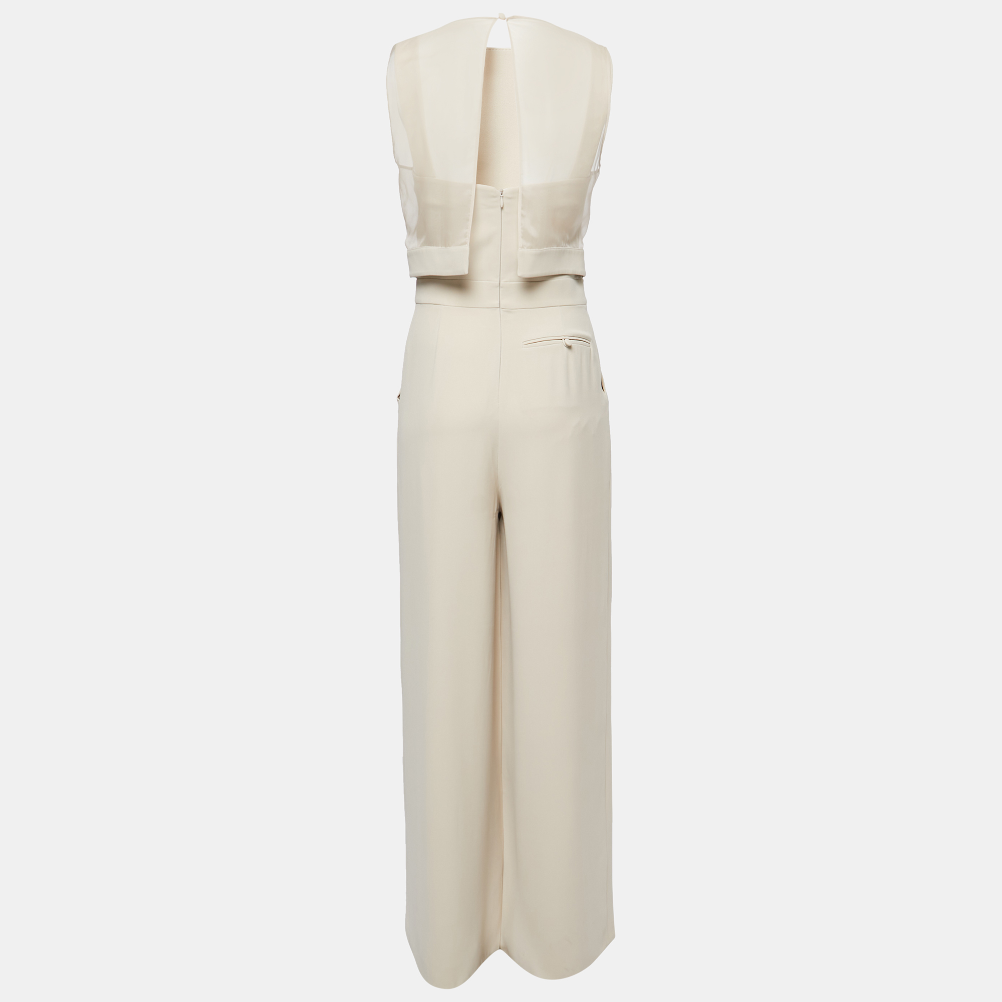 

Giorgio Armani Beige Silk Wide Leg Jumpsuit