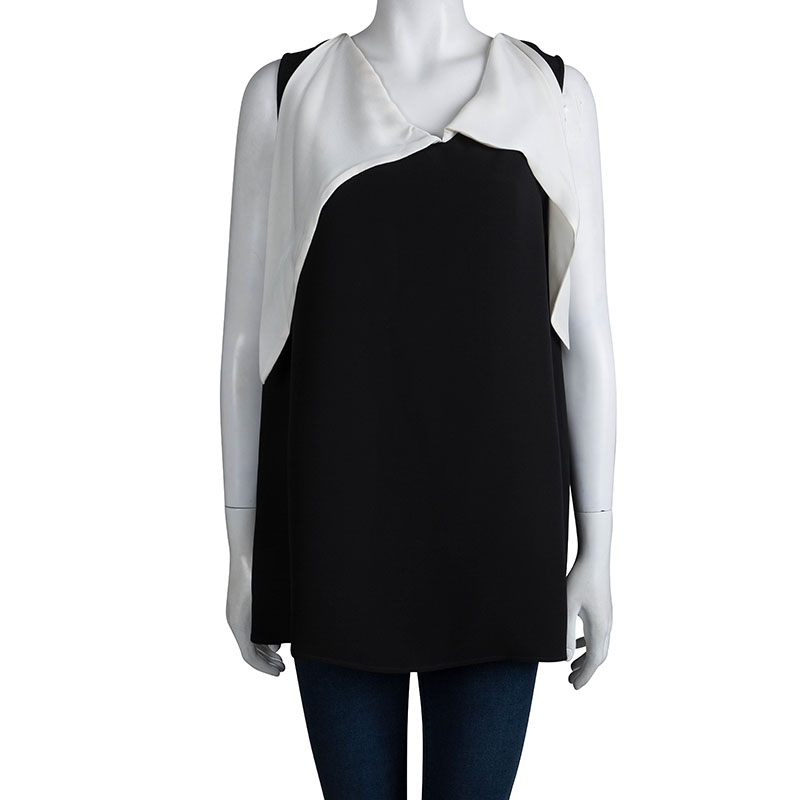 

Giorgio Armani Monochrome Silk Sleeveless Top, Black