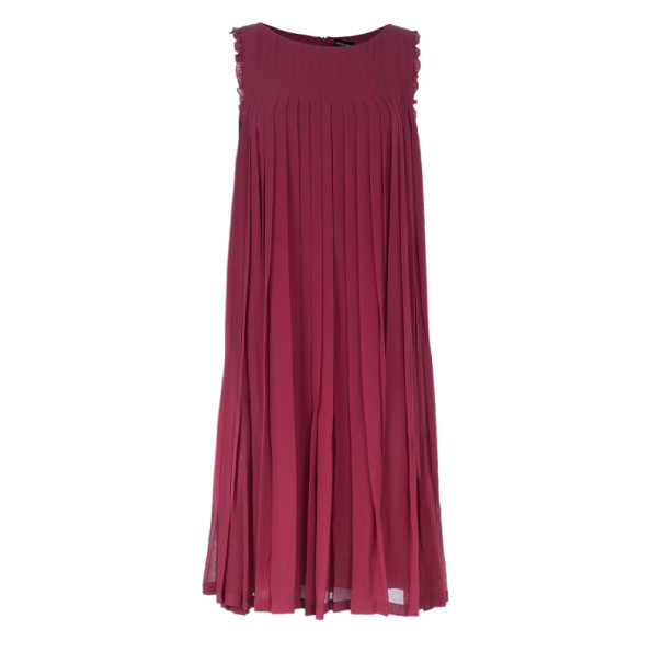 Pre Owned Giorgio Armani Pleated Sleeveless Dress M