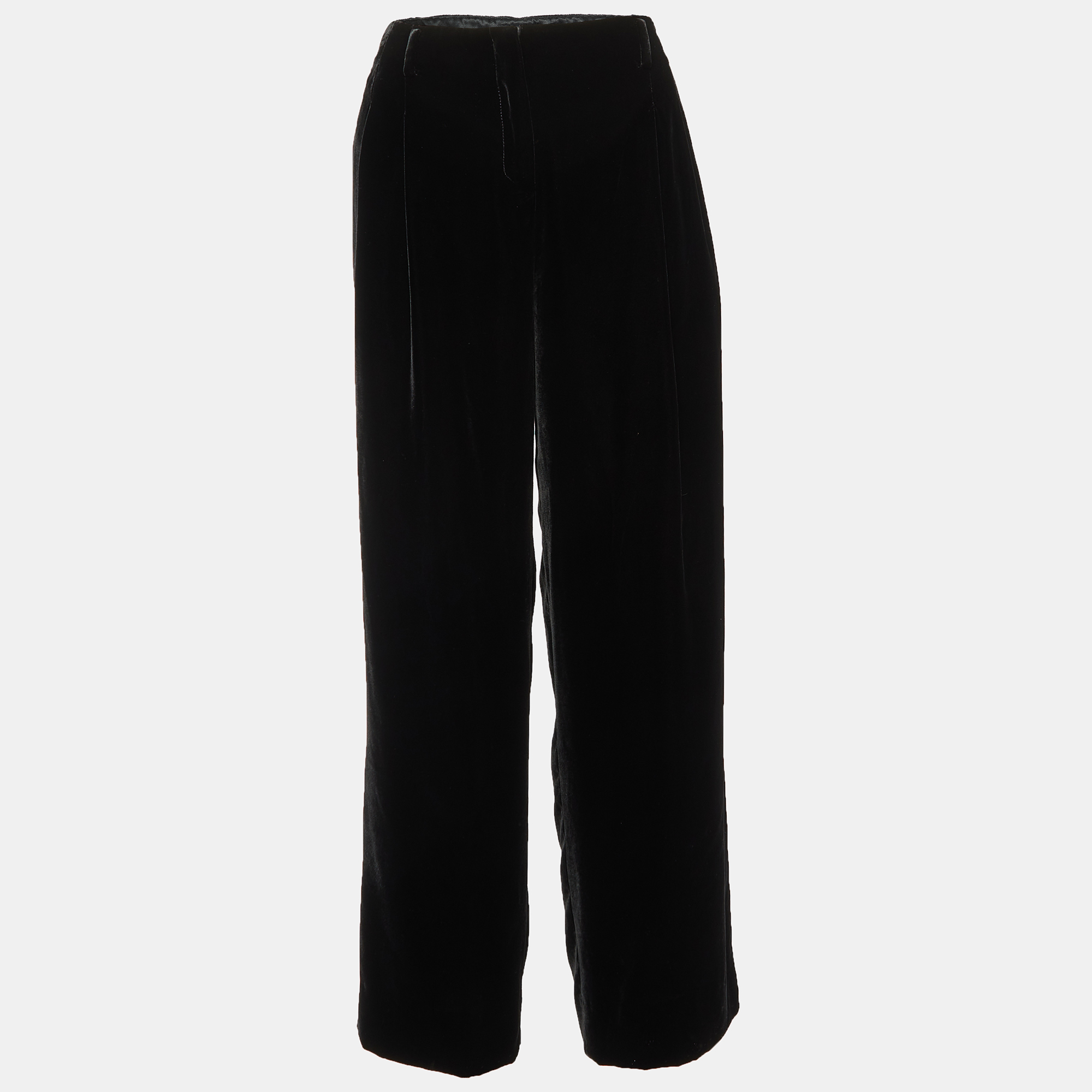 

Giorgio Armani Black Velvet Straight Leg Pants