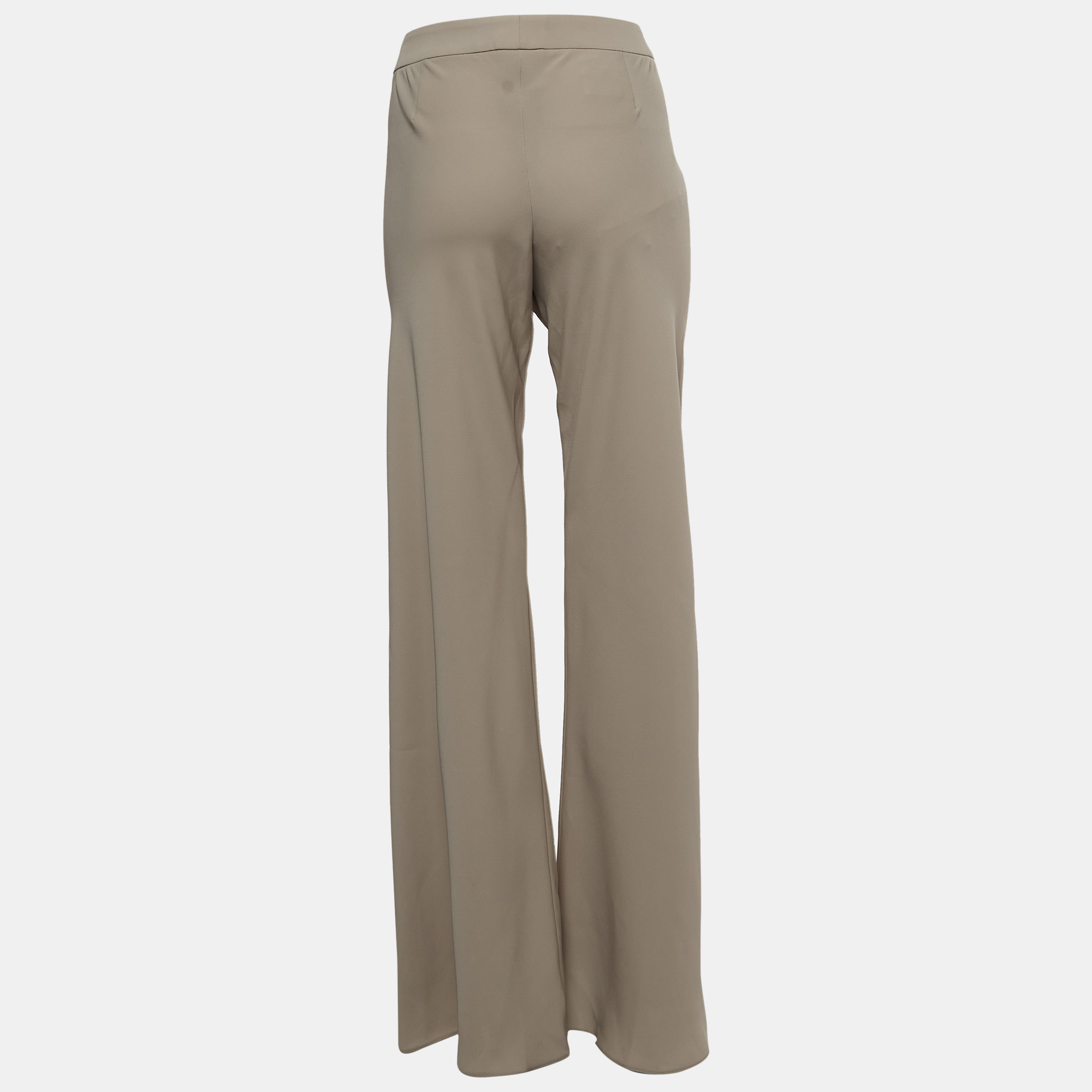 

Giorgio Armani Beige Crepe Wide Leg Pants