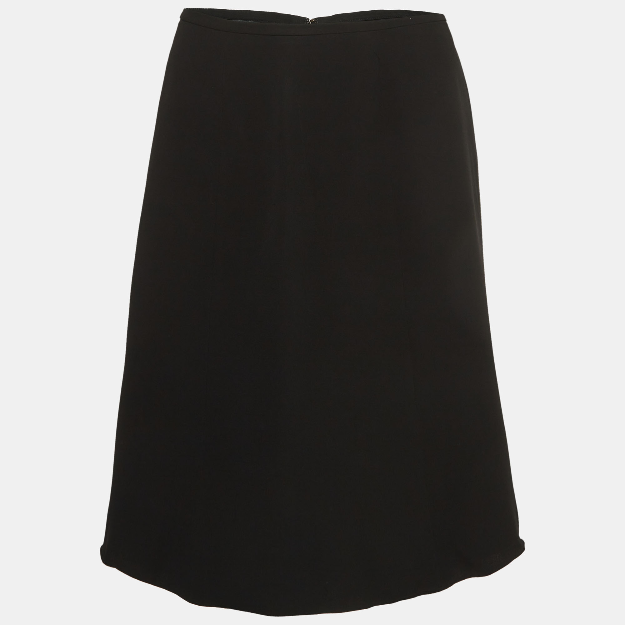 

Giorgio Armani Black Silk Flared Knee Length Skirt