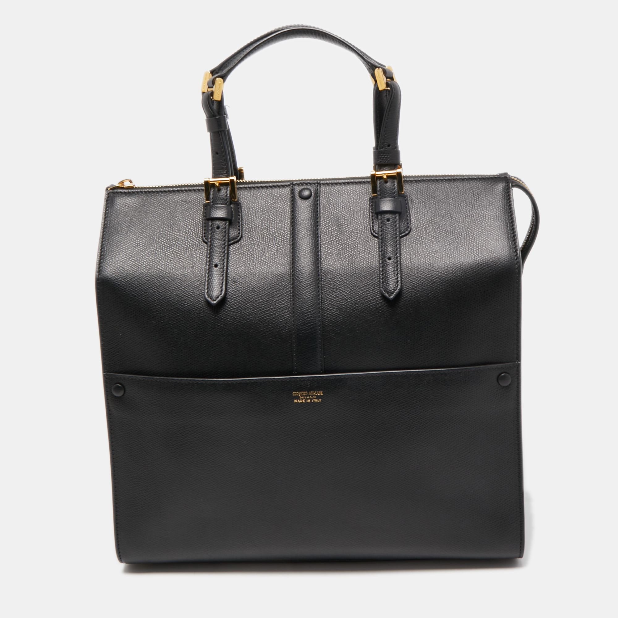 Buy Emporio Armani Women Tan Textured Medium PU Satchel Bag Online - 750756  | The Collective