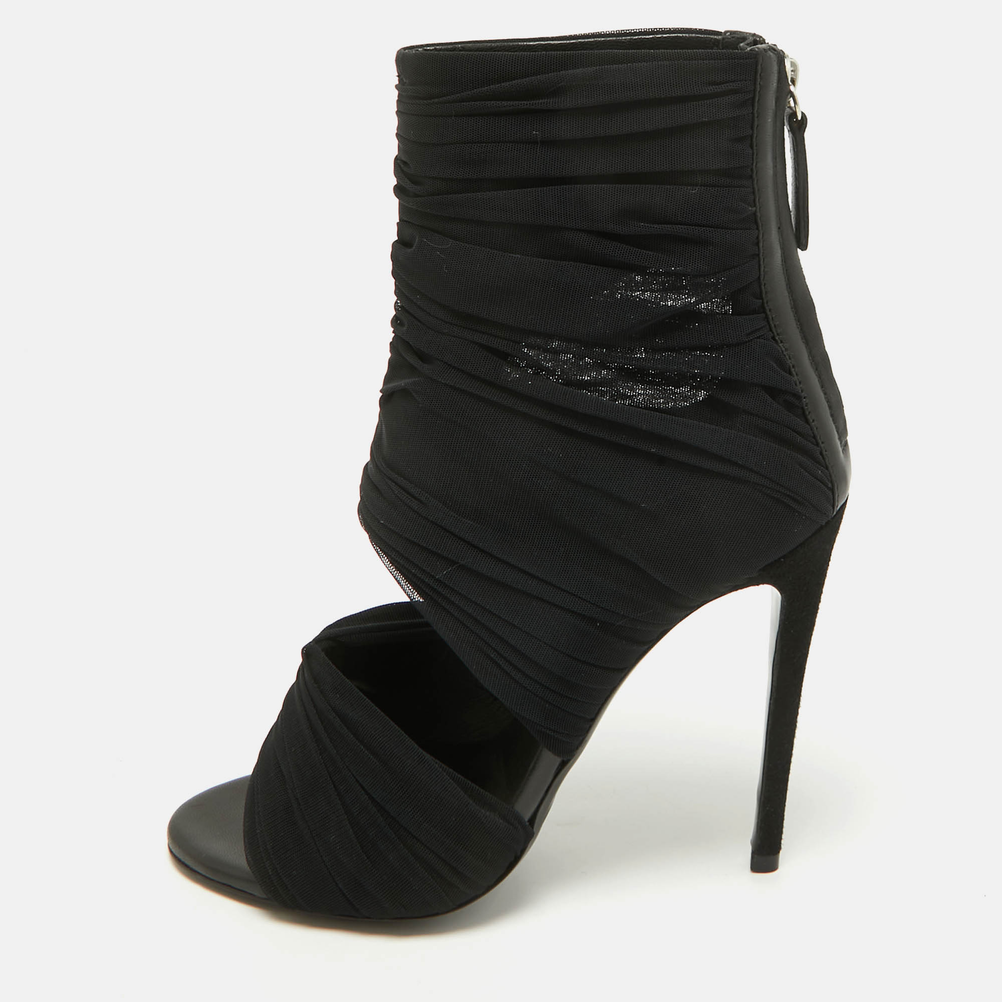 

Giuseppe Zanotti Black Fabric Ankle Length Boots Size
