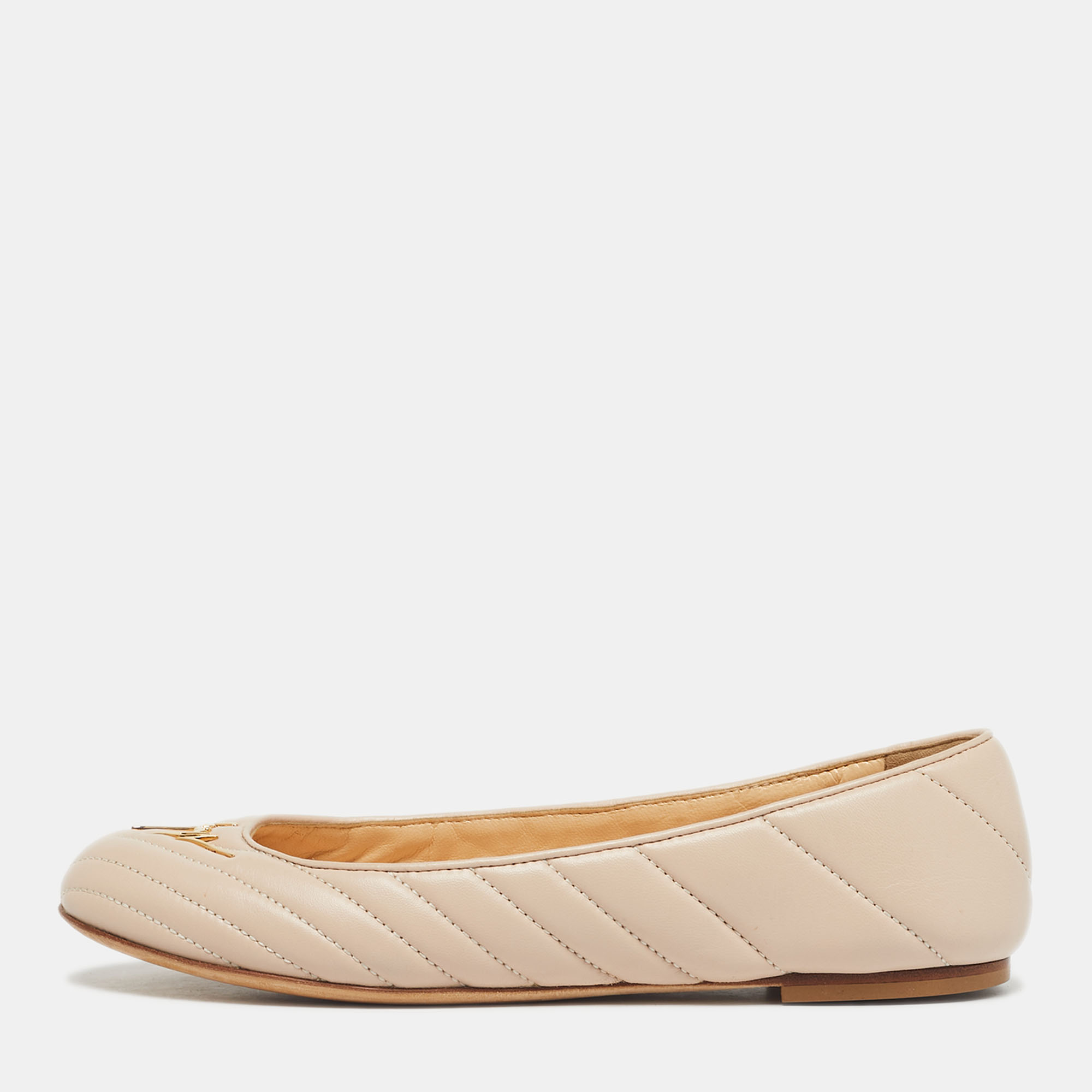 

Giuseppe Zanotti Pink Quilted Leather Ballet Flats Size