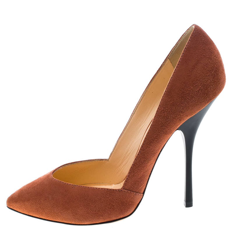 

Giuseppe Zanotti Salmon Pink Suede Pointed Toe Pumps Size