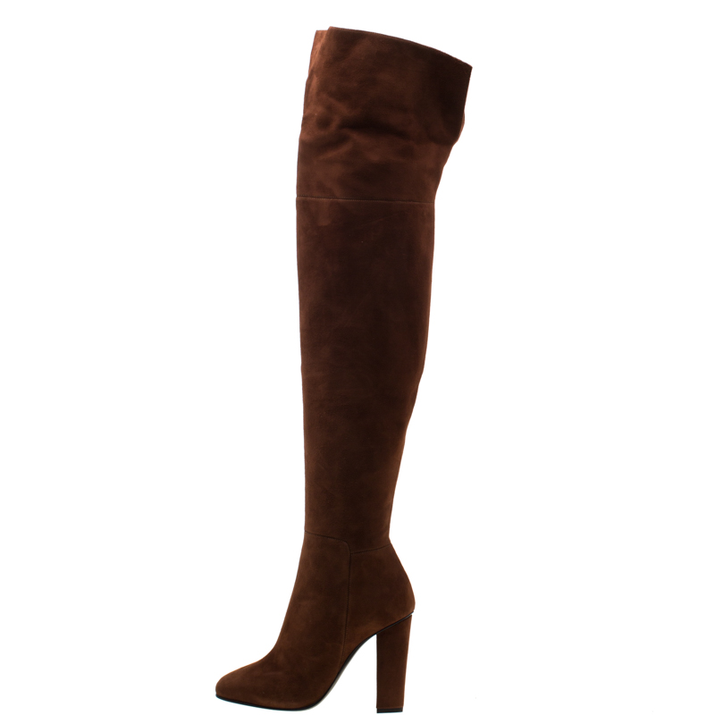 

Giuseppe Zanotti Brown Suede Alabama Over The Knee Boots Size