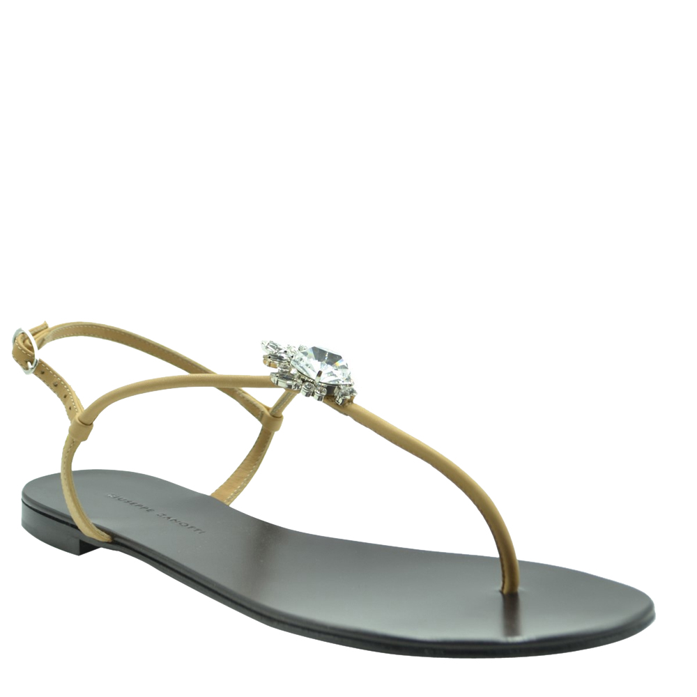 

Giuseppe Zanotti Beige Flat Sandals Size EU