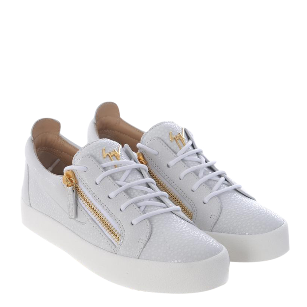

Giuseppe Zanotti White Leather Low Top Sneakers Size EU