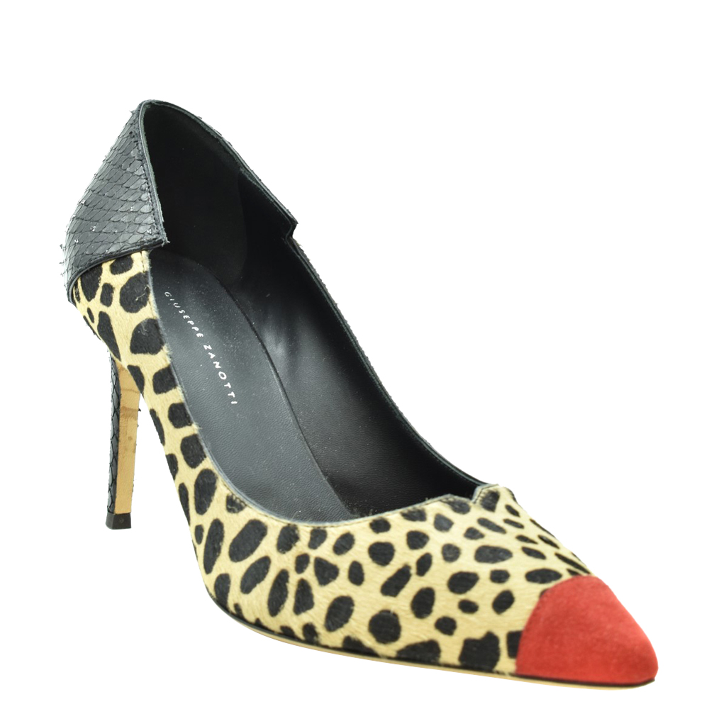 

Giuseppe Zanotti Multicolor Animal Print Pointed Toe Pumps Size EU