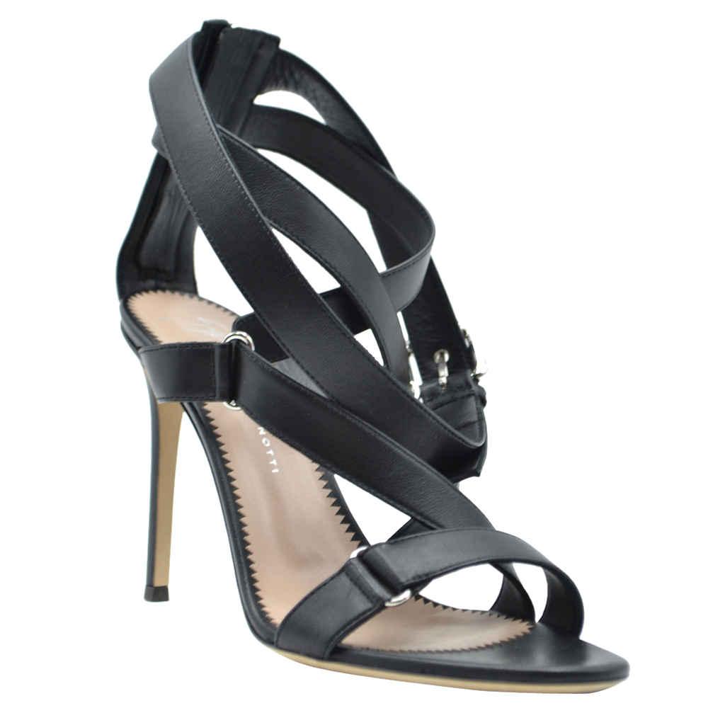 

Giuseppe Zanotti Black Strappy Sandals Size EU