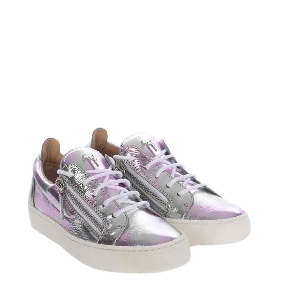 

Giuseppe Zanotti Metallic Leather Frankie Sneakers Size EU